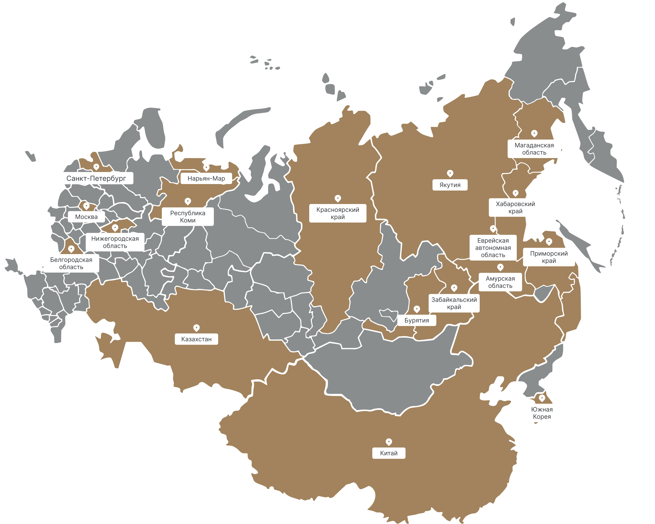 География работ, поданных в 2025 году